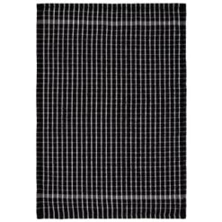 B&M Check Tea Towels - Black 3pk -B&M 380307 3pk check tea towels black 4