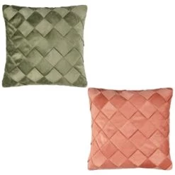 B&M Basket Weave Velvet Cushion - Sage -B&M 380438 380756 basket weave velvet cushion main