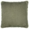 B&M Cotton Waffle Cushion - Green -B&M 380445 luna cotton waffle cushion green