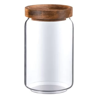 B&M Homestead Small Airtight Glass Jar With Acacia Lid 3 B&M Homestead Small Airtight Glass Jar With Acacia Lid
