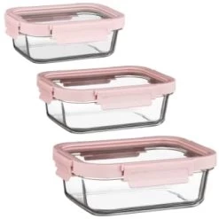 B&M Pink Glass Food Container - Large 7 B&M Pink Glass Food Container - Large -B&M 380659 380660 380661 glass food container pink large
