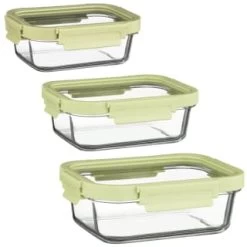 B&M Green Glass Food Container - Large -B&M 380662 380663 380664 glass food container green medium