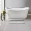 B&M Newbury Stripe Bath Mat 50 X 80cm - Grey -B&M 381555 newbury stripe bath mat grey