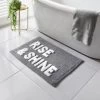 B&M Rise & Shine Tufted Bath Mat - Grey -B&M 381574 grey rise and shine bath mat