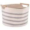 B&M Rhodes Striped Basket - Cream -B&M 381883 rhodes stripe basket