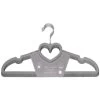 B&M Velvet Heart Shaped Hangers 8pk - Grey -B&M 383671 8pk velvet shaped hangers hearts grey 2