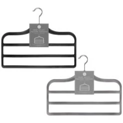 B&M Velvet Trouser Hangers 3pk - Black -B&M 383688 3pk pure velvet trouser hangers main