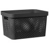 B&M Large Rectangular Spot Storage Basket - Black -B&M 384183 rectangular large spot basket black