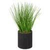B&M Artificial Grass In Black Rattan Pot -B&M 387525 grass in black rattan pot