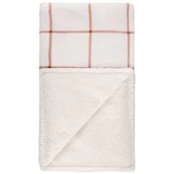 B&M Winston Check Sherpa Throw - White -B&M 388854 winston check throw with sherpa 3