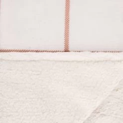 B&M Winston Check Sherpa Throw - White -B&M 388854 winston check throw with sherpa 4
