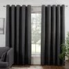 B&M Colorado Hopsack Fully Lined Charcoal Eyelet Curtains 90 X 90" -B&M 388905 388906 388907 388908 388909 colorado eyelet curtain charcoal 3
