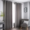 B&M Oxford Grey Black Out Curtains With Eyelets 66 X 72" -B&M 388918 388919 388920 388921 oxford grey black out curtain with eyelets 1