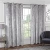 B&M Versailles Silver Crushed Velvet Fully Lined Curtains 46 X 54"