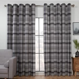 B&M Oakland Traditional Woven Grey Check Curtains 90 X 90" 3 B&M Oakland Traditional Woven Grey Check Curtains 90 X 90"