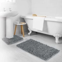 B&M Noodle Bath Mat Set - Charcoal