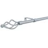 B&M Small Silver Twist Curtain Pole 122-213cm -B&M 390200 silver small twist pole 3