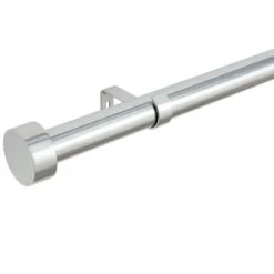 B&M Shiny Nickle Stud End Curtain Pole 120 - 220cm