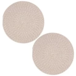 B&M Cotton Woven Placemats 2pk 7 B&M Cotton Woven Placemats 2pk -B&M 390337 2pk cotton woven placemats natural 2