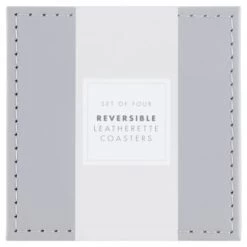 B&M Reversible Leatherette Coasters 4pk