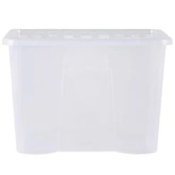 B&M Extra Large Storage Box With Lid -B&M 391380 clear 80l storgae box and lid
