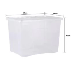 B&M Extra Large Storage Box With Lid -B&M 391380 clear 80l storgae box and lid 3