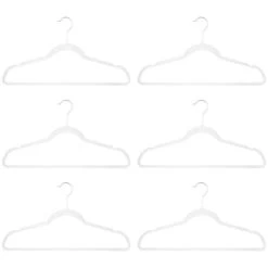 B&M Adult Clear Plastic Hanger 6pk -B&M 392151 6pk clear plastic hangers 2