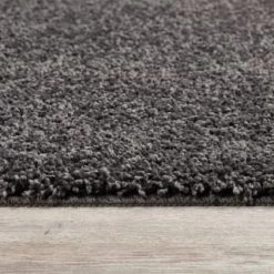 B&M Buddy Plain Shaggy Grey Runner Doormat -B&M 392183 buddy plain shaggy runner 50 x 150cm grey