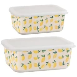 B&M Rectangular Tubs 2pk - Lemons -B&M 392929 2pk reuse and repurpose rectangle tubs lemon 3