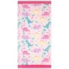 B&M Children's Beach Towel - Dinosaur -B&M 393914 childrens beach towel pink dinosaur 2