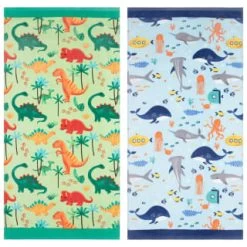 B&M Children's Beach Towel - Green Dinosaur -B&M 393915 childrens beach towel group 2