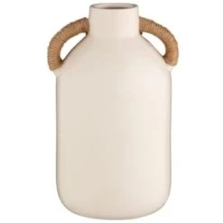 B&M Ceramic Vase With Wicker Handles