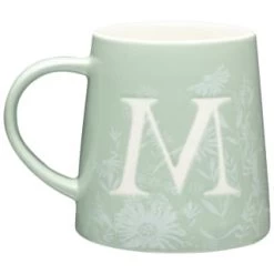 B&M Floral Alphabet Mug (Assorted) -B&M 394397 floral alphabet mug green m