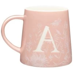 B&M Floral Alphabet Mug (Assorted) -B&M 394397 floral alphabet mug pink a