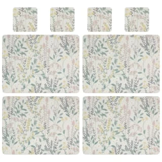 B&M Floral Placemat & Coaster Set 8pc 3 B&M Floral Placemat & Coaster Set 8pc
