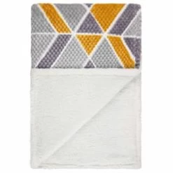 B&M Simply Geo Waffle Throw - Ochre -B&M 394916 simply geo waffle throw ochre 3