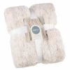 B&M Simply Two Tone Teddy Throw - Natural -B&M 394924 simply two tone teddy throw natural