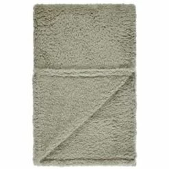 B&M Simply Two Tone Teddy Throw - Sage -B&M 394928 simply plain teddy throw sage