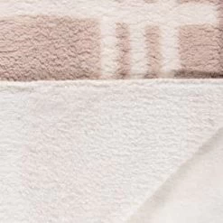 B&M Check Sherpa Throw - Natural -B&M 394999 check sherpa throw natural 3