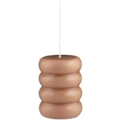 B&M Ribbed Pillar Candle - Brown -B&M 395415 shaped pillar candle natural