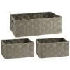 B&M Caen Set Of 3 Paper Rope Baskets - Grey -B&M 395868 caen set of 3 paper rope baskets grey 2
