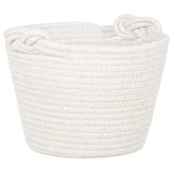 B&M Cara Rope Basket With Handle - White