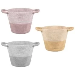 B&M Two Tone Rope Basket - Pink -B&M 395885 395886 395887 two tone rope basket group 1