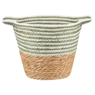 B&M Stripe Top Basket With Handle - Green 3 B&M Stripe Top Basket With Handle - Green