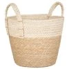 B&M White Bottom 2 Tone Wicker Basket -B&M 395896 2 tone wicker basket