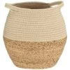 B&M Rope & Wicker Belly Basket - Neutral -B&M 395898 rope and wicker belly basket