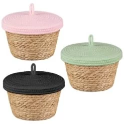 B&M Kendall Basket With Lid - Black -B&M 395974 395975 395976 kendall basket with lid group 2