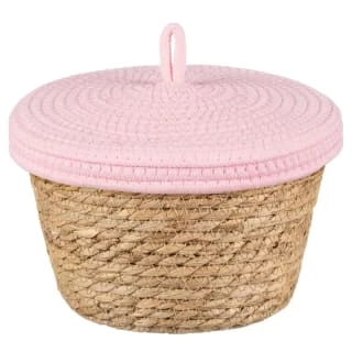 B&M Kendall Basket With Lid - Pink 3 B&M Kendall Basket With Lid - Pink