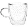 B&M Printed Double Wall Glass Mug - Spots -B&M 396479 printed double wall glass mug spots