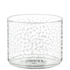 B&M Printed Glass Stackable Storage Jars 3pc - White -B&M 396484 3pk printed glass stackable storage jars white 5